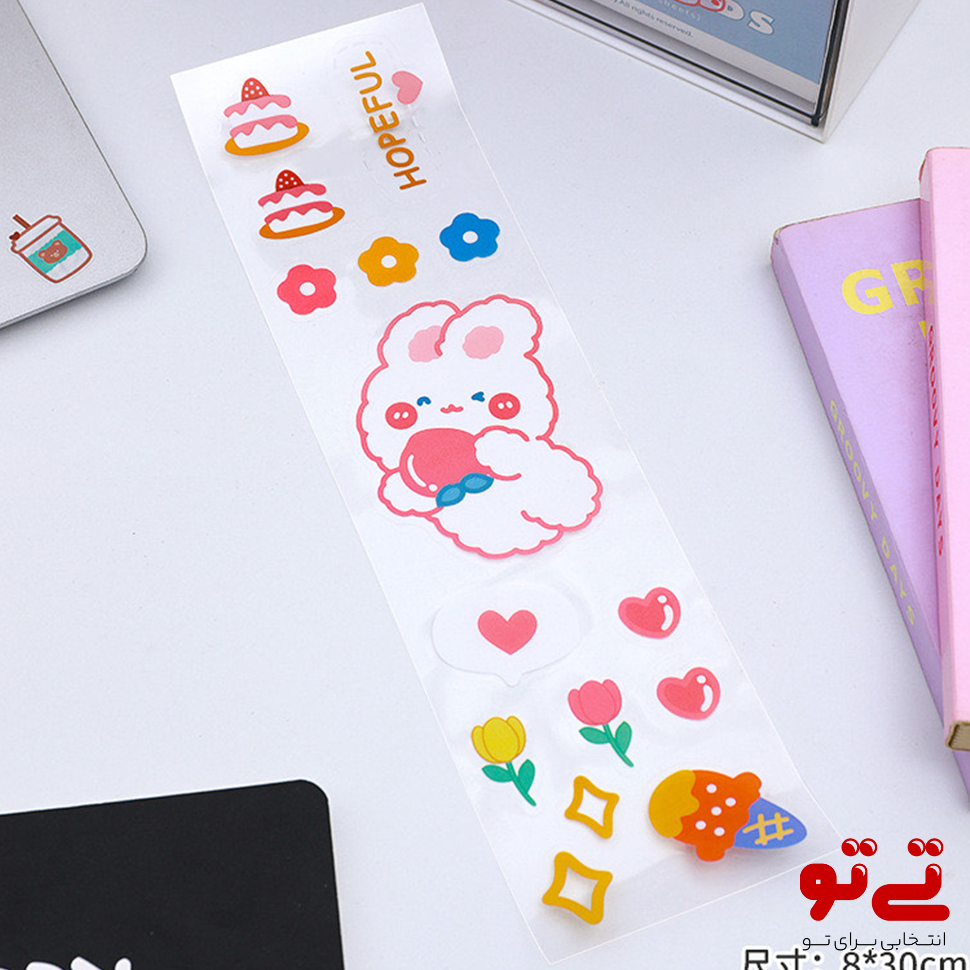 استیکر طرح خرس و خرگوش مدل2485